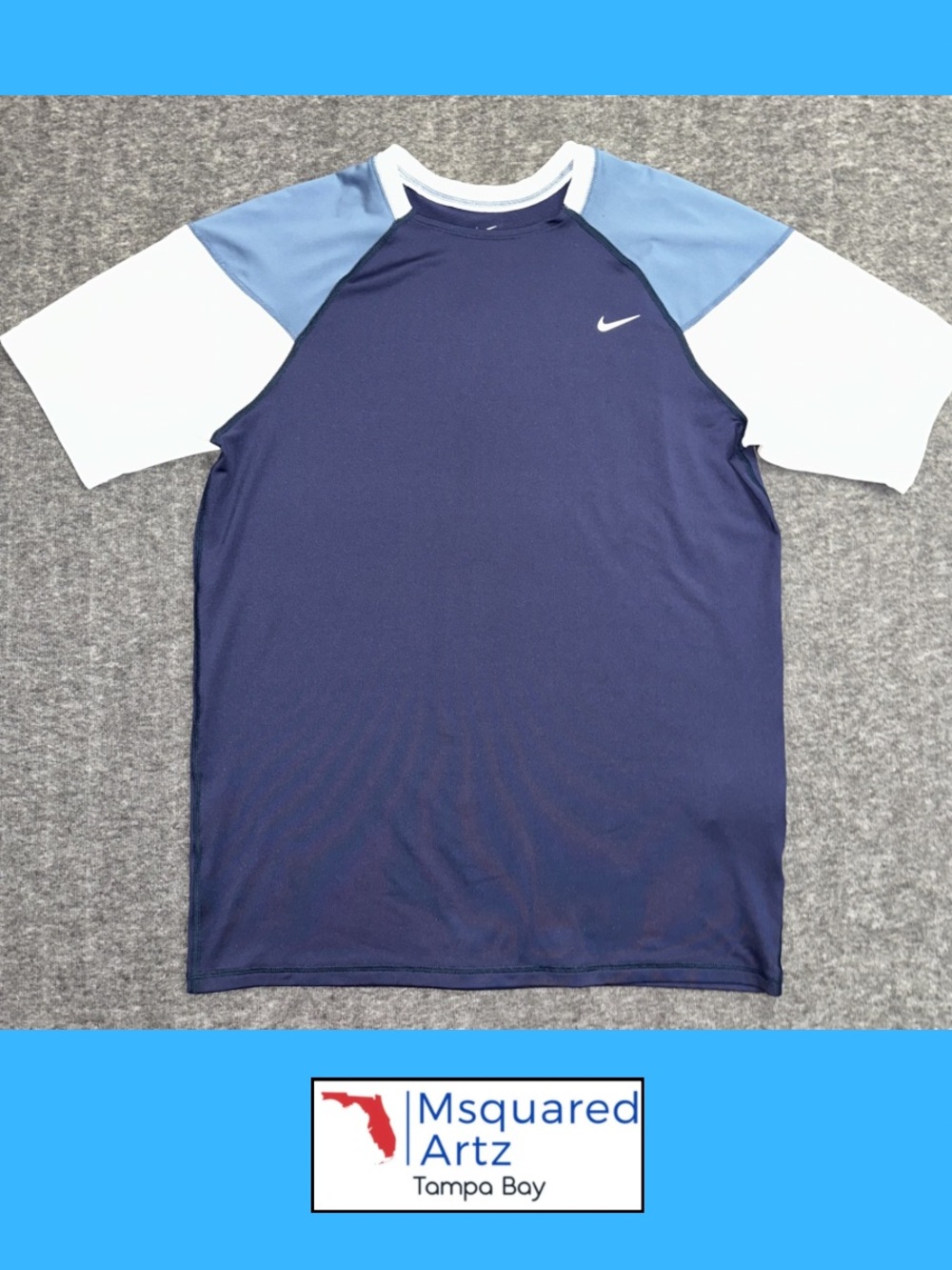 Nike Dri-FIT Performance Shirt Mens Large Navy Blue Short Sleeve Athletic Tee